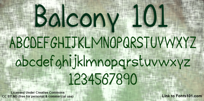 Balcony 101 Font poster