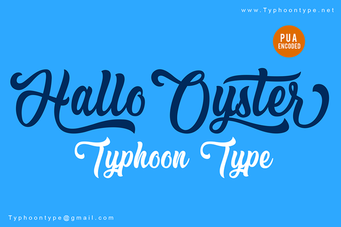 Hallo Oyster (Personal Use) Font poster
