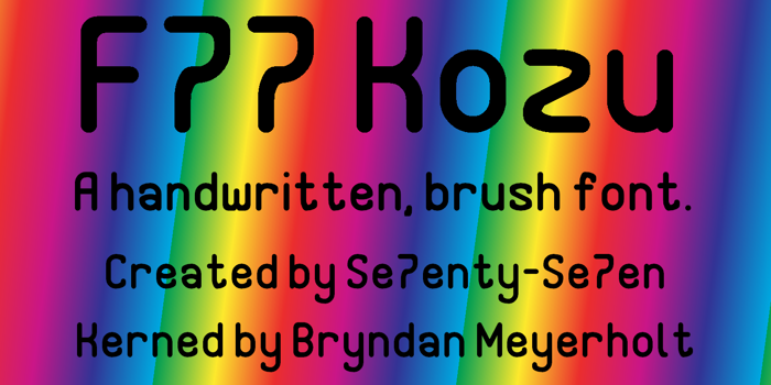 F77 Kozu Demo Font poster