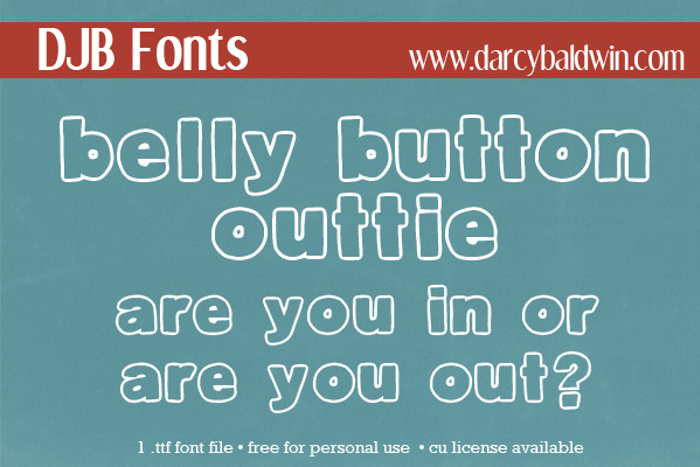 DJB Belly Button-Outtie Font poster