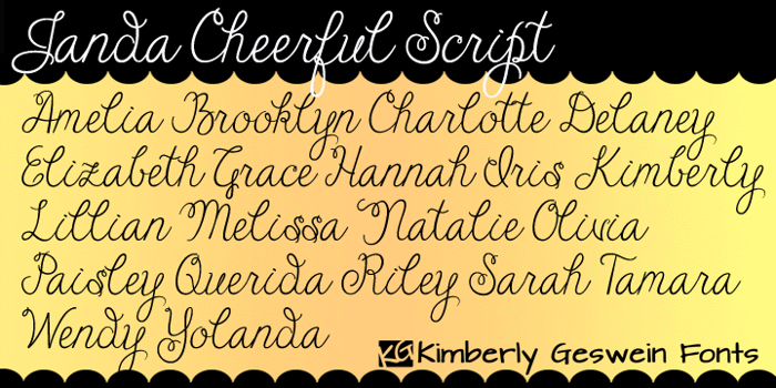 Janda Cheerful Script Font poster