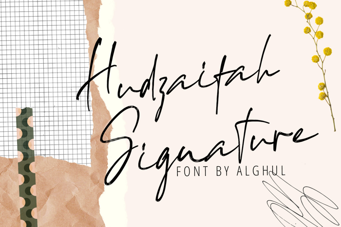 Hudzaifah Signature Font poster