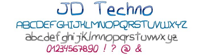JDTechno Font poster