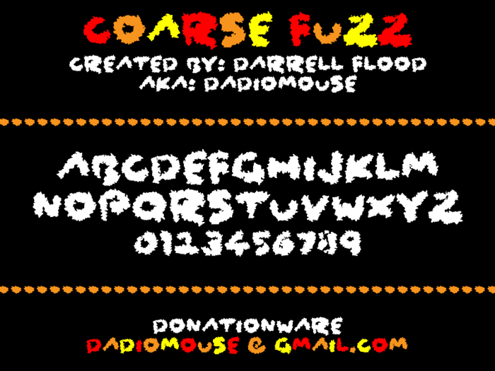 Coarse Fuzz Font poster