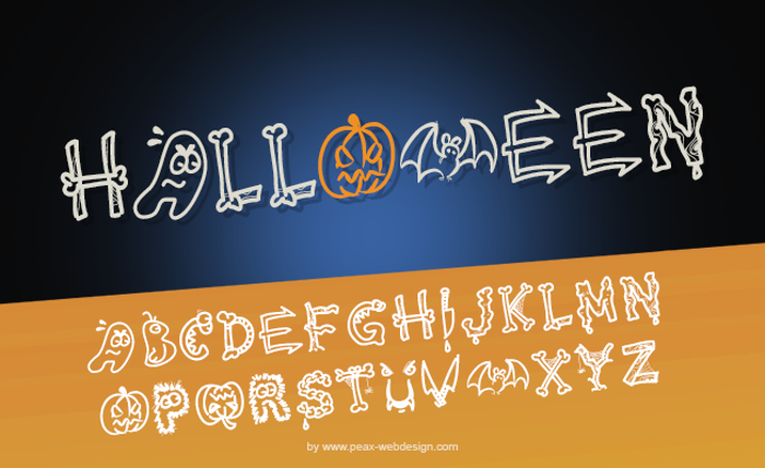 PW HALLOWEEN Font poster