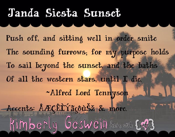 Janda Siesta Sunset Font poster