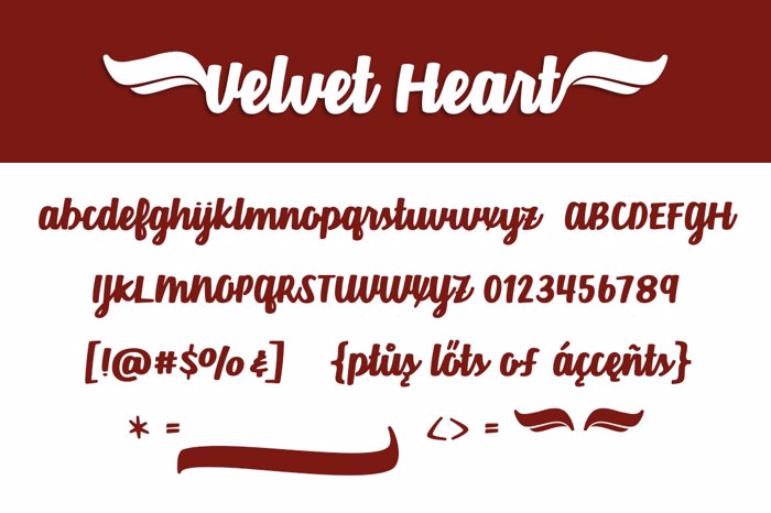 Velvet Heart* Font poster