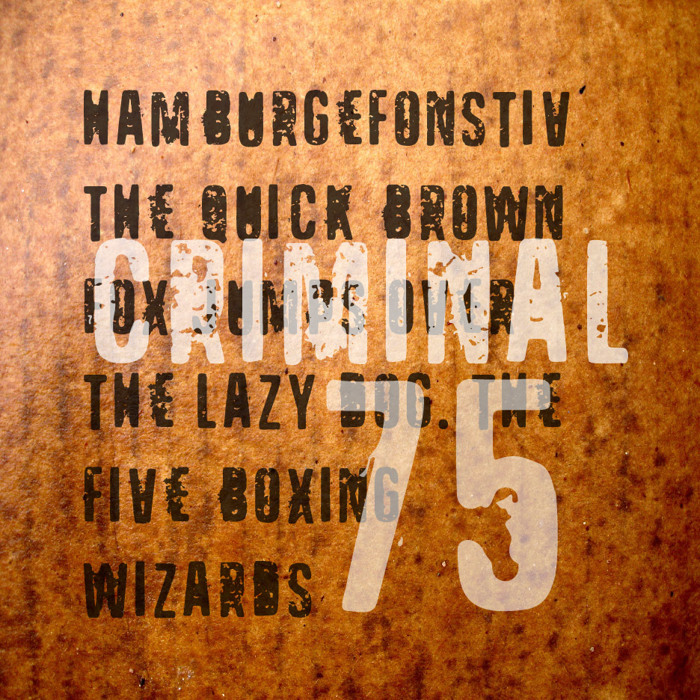 VTKS CRIMINAL 75 Font poster
