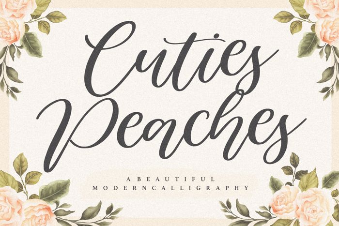 Cuties Peaches Font poster