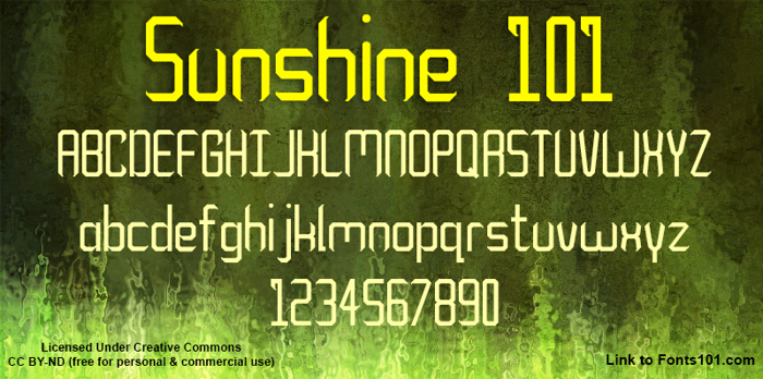Sunshine 101 Font poster