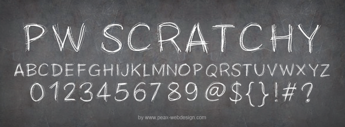 PWScratchy Font poster