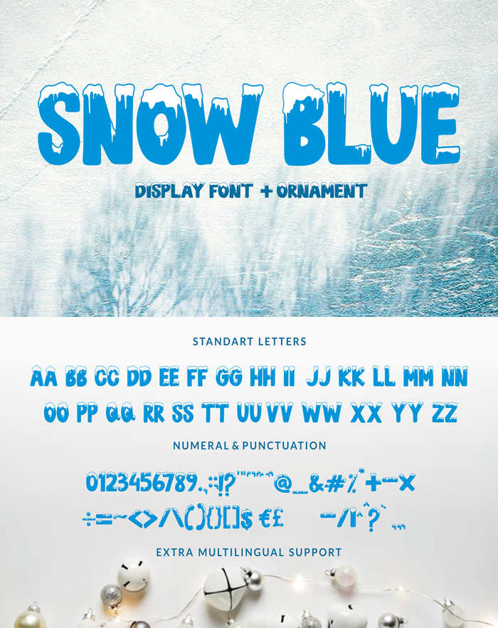 SNOW BLUE Font poster
