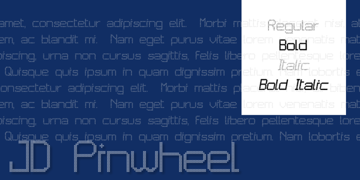 JD Pinwheel Font poster