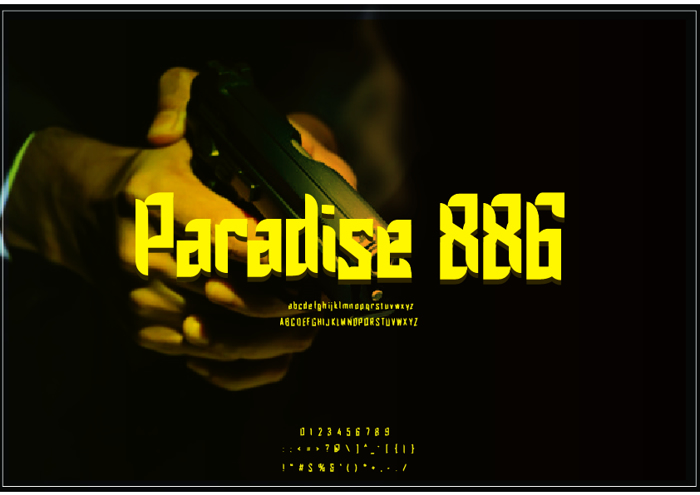 Paradise 886 Font poster