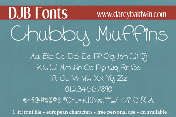 DJB Chubby Muffins Font poster