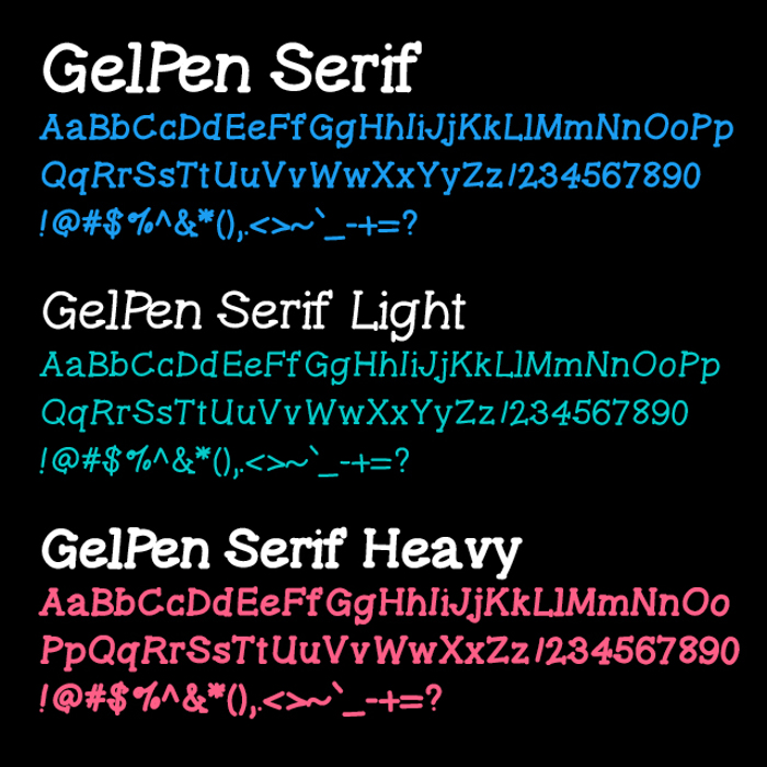 GelPen Serif Font poster