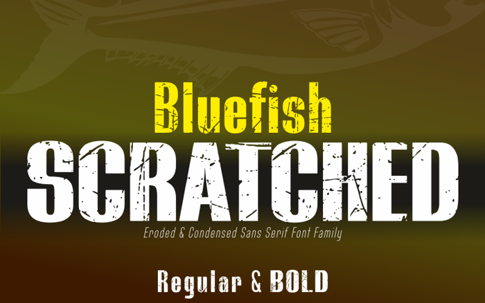 BLUEFISH SCRATCHED Demo Font poster