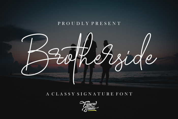 Brotherside Signature Font poster
