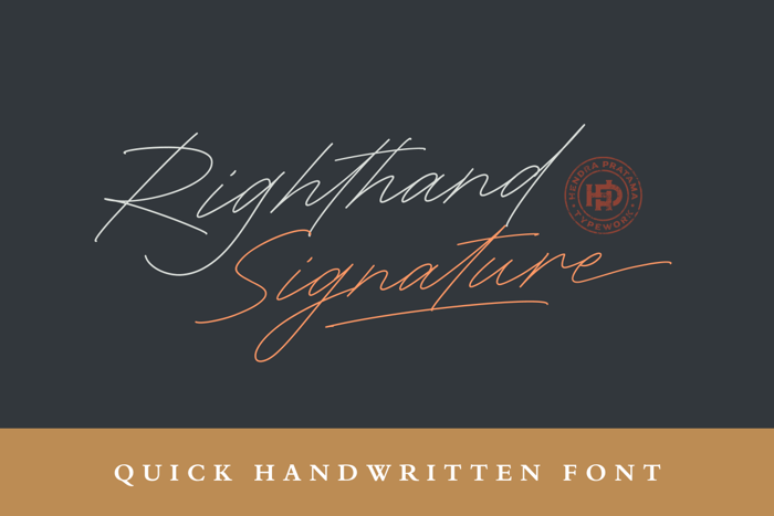 Righthand Signature Font poster
