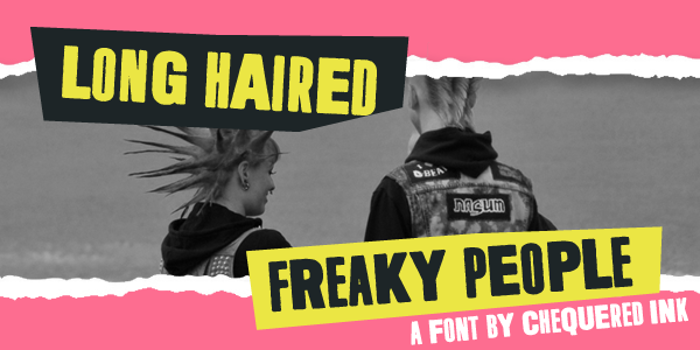 Long Haired Freaky People Font poster