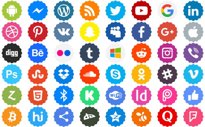 Social Networks Color Font poster