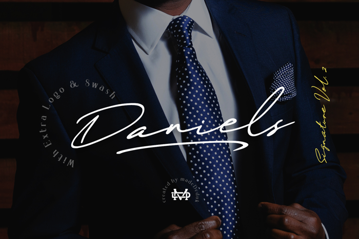 Daniels Signature Font poster