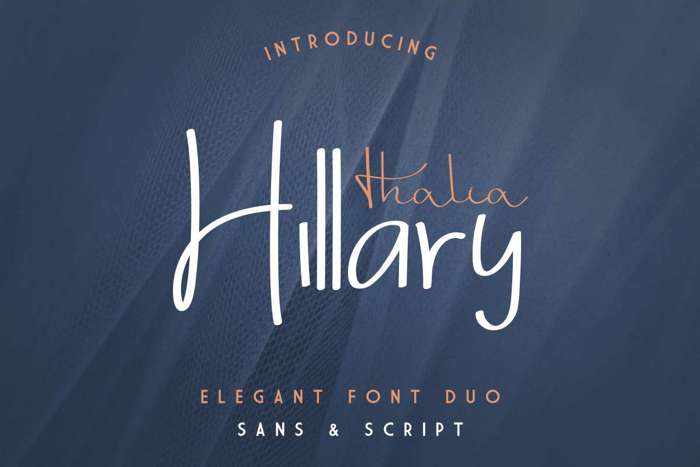 Thalia Hillary Sans Font poster