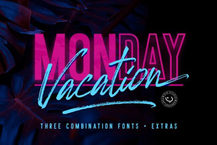 Monday Vacation Font poster