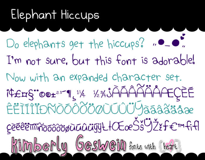 Elephant Hiccups Font poster