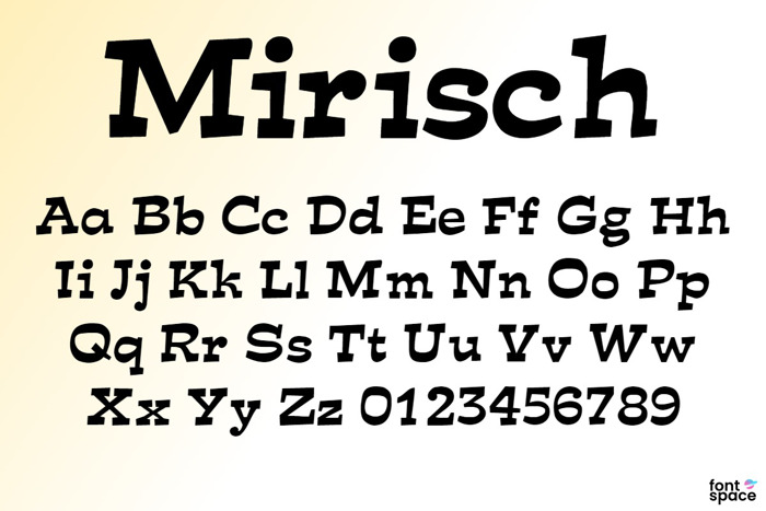 Mirisch Font poster
