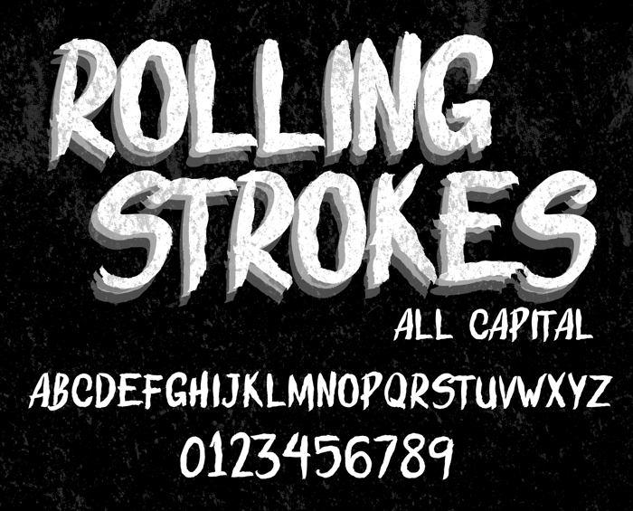 ROLLING STROKES DEMO Font poster