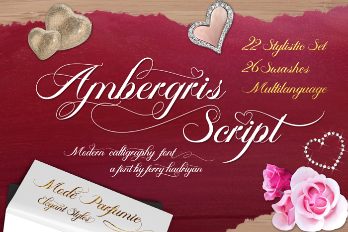 Ambergris Script Font poster