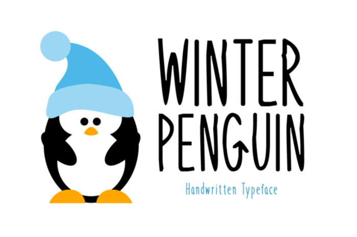 Winter Penguin Font poster