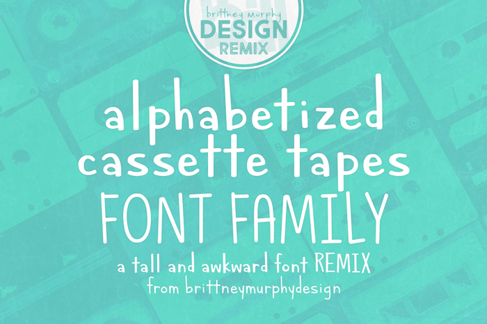 Alphabetized Cassette Tapes Font poster