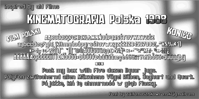 Kinematografia Polska 1908 Font poster