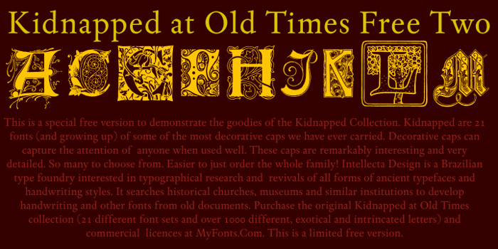 Kidnapped At Old Times Free Two Font poster