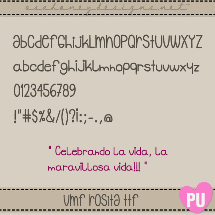 Oh_Rosita Font poster