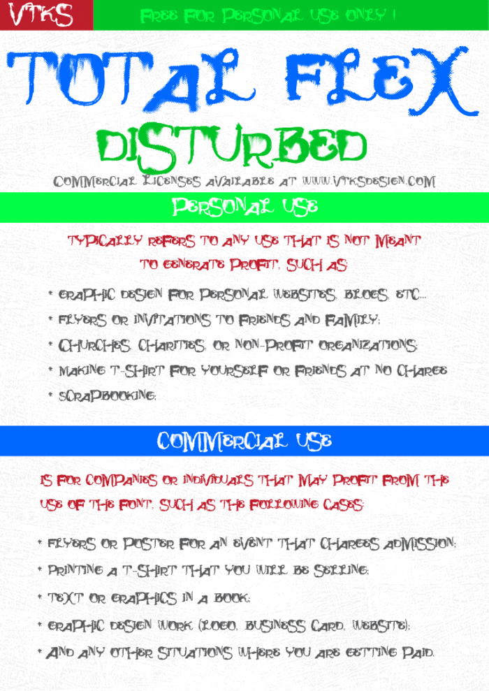 Vtks TotalFlexDisturbed Font poster