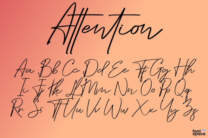 Attention Font poster