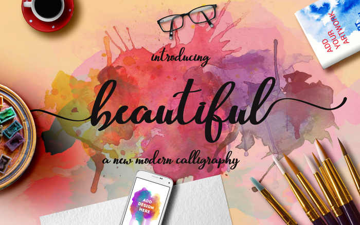 Beautiful Script Font poster
