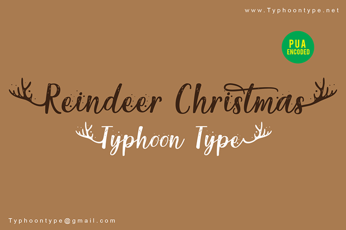 Reindeer Christmas Font poster