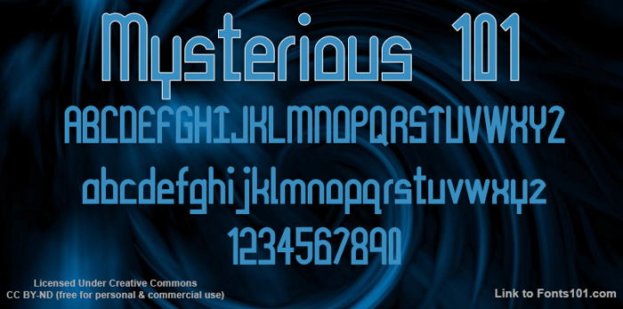 Mysterious 101 Font poster