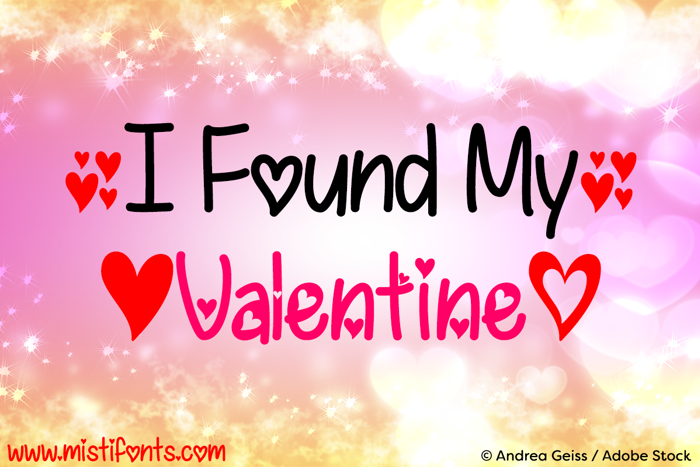 I Found My Valentine Font poster