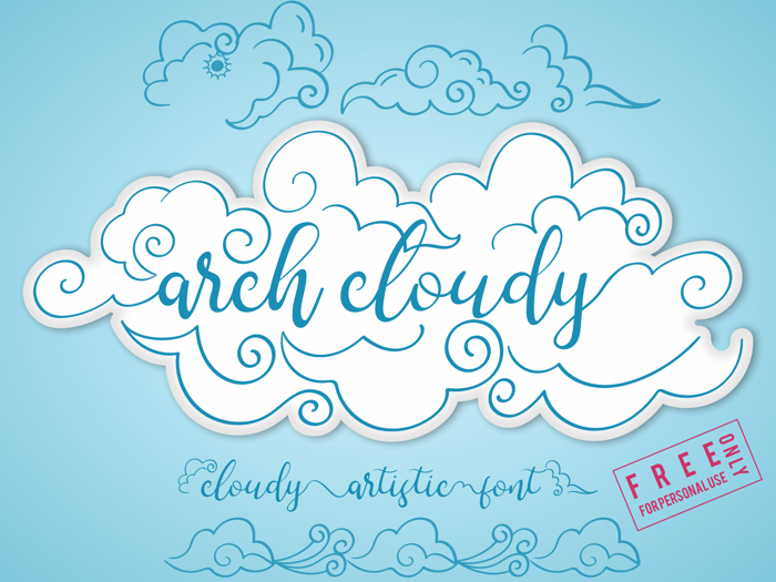 arch cloudy Font poster