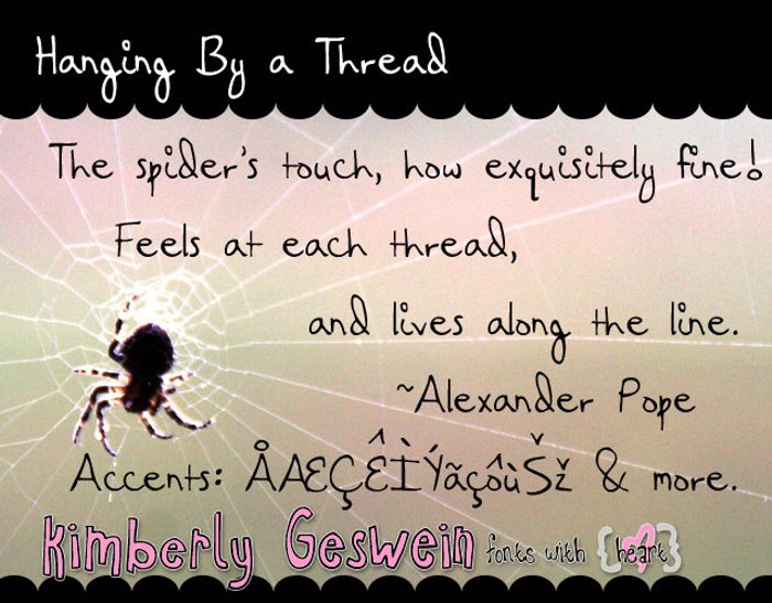 Hanging By a Thread Font poster