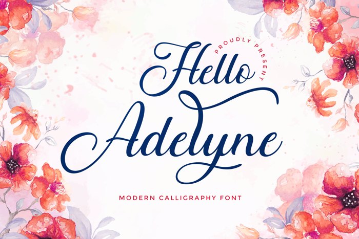Hello Adelyne Font poster