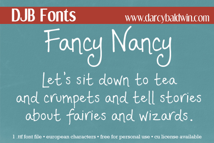 DJB Fancy Nancy Font poster