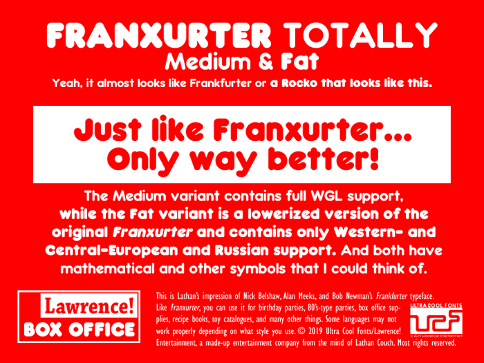 Franxurter Totally Font poster