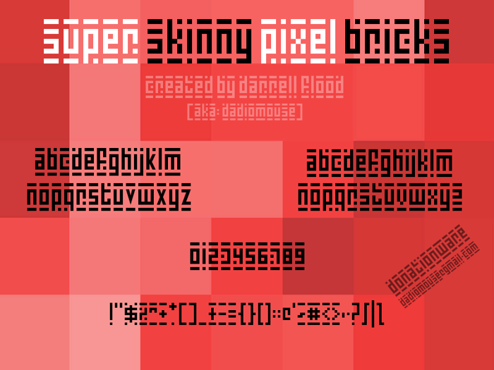 Super Skinny Pixel Bricks Font poster
