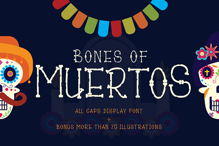 Bones of Muertos Font poster